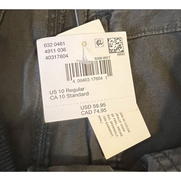 AMERICAN EAGLE Super High Rise Baggy Wide Leg Stretch Gray Cargo Pants 10 R NEW - Picture 6 of 7